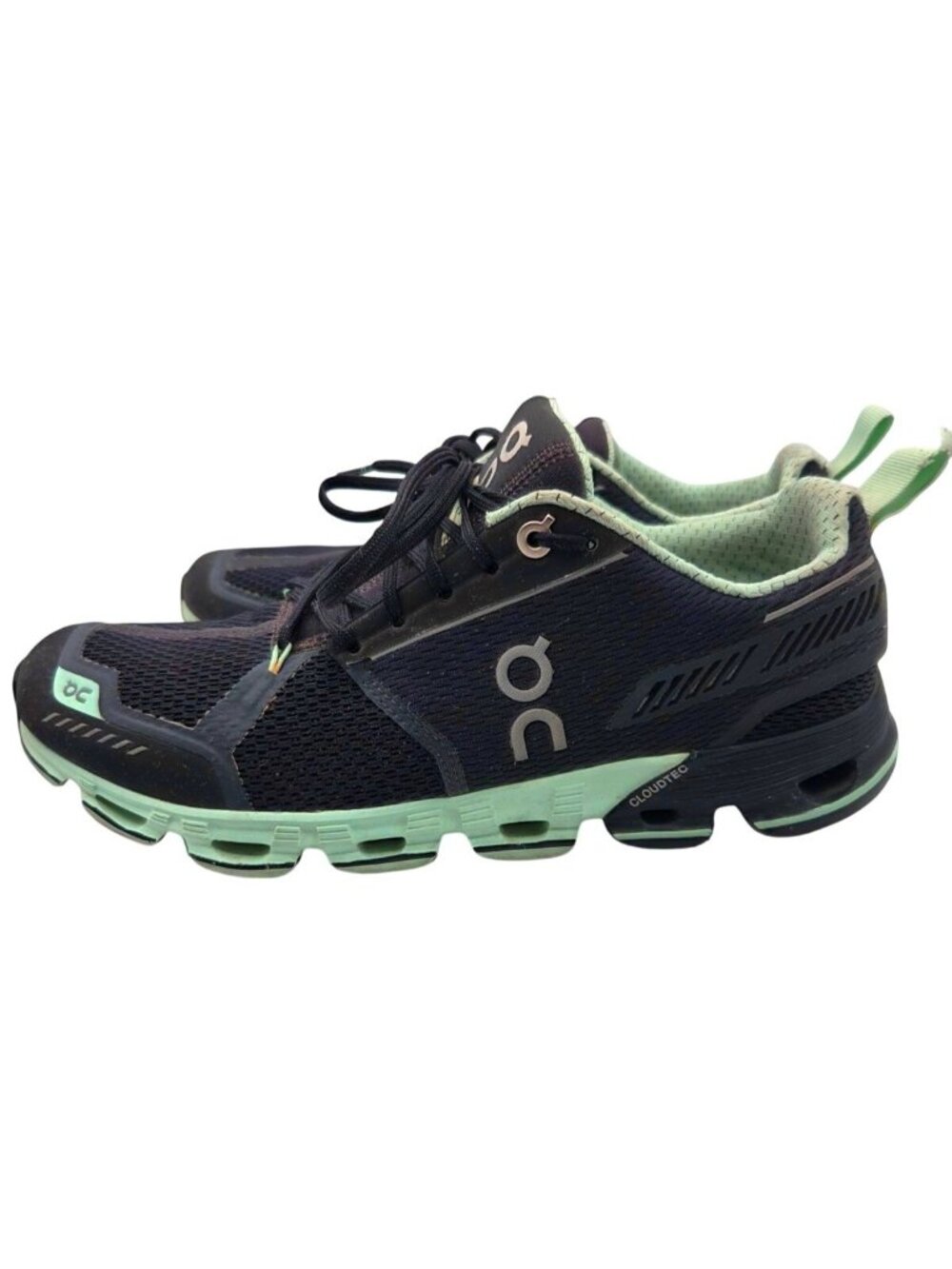 OnCloud Cloudflyer Womens 8 Navy Black Mint Athletic Running Shoes Sneaker READ - Picture 3 of 7